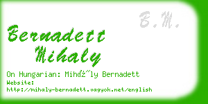 bernadett mihaly business card